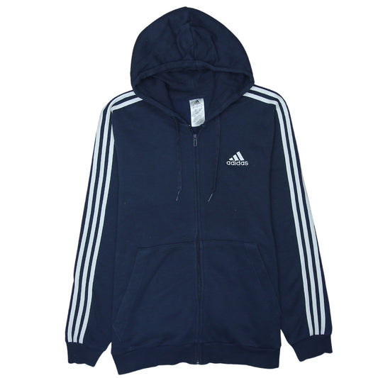 Adidas Men's Blue Full Zip Hoodie L Sports Fleece Jacket