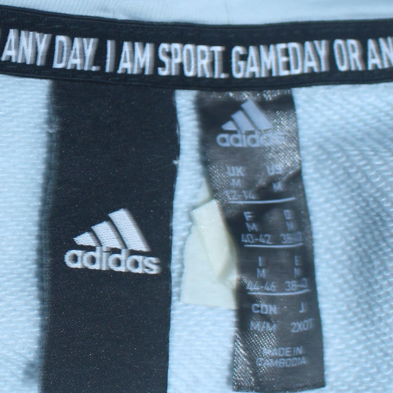 Adidas Womens Light Blue Hoodie Medium Pullover Cotton Blend Logo Sweatshirt