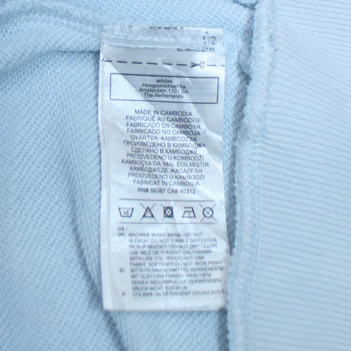 Adidas Womens Light Blue Hoodie Medium Pullover Cotton Blend Logo Sweatshirt