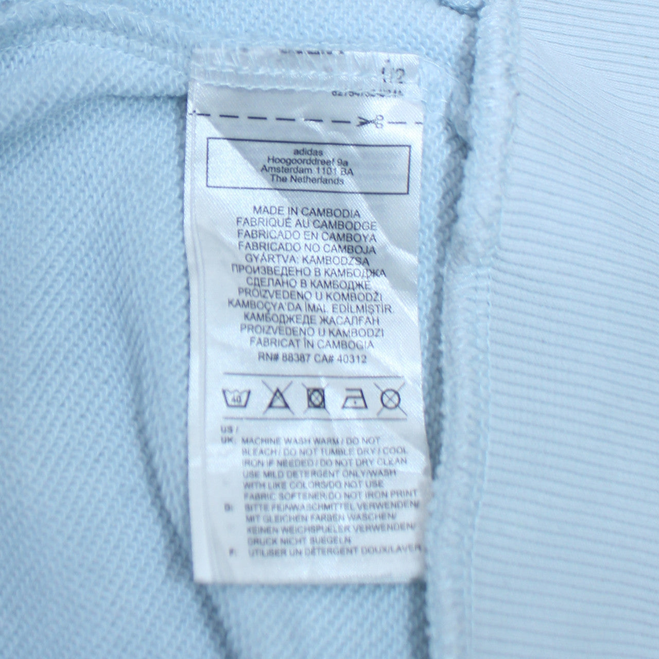 Adidas Womens Light Blue Hoodie Medium Pullover Cotton Blend Logo Sweatshirt