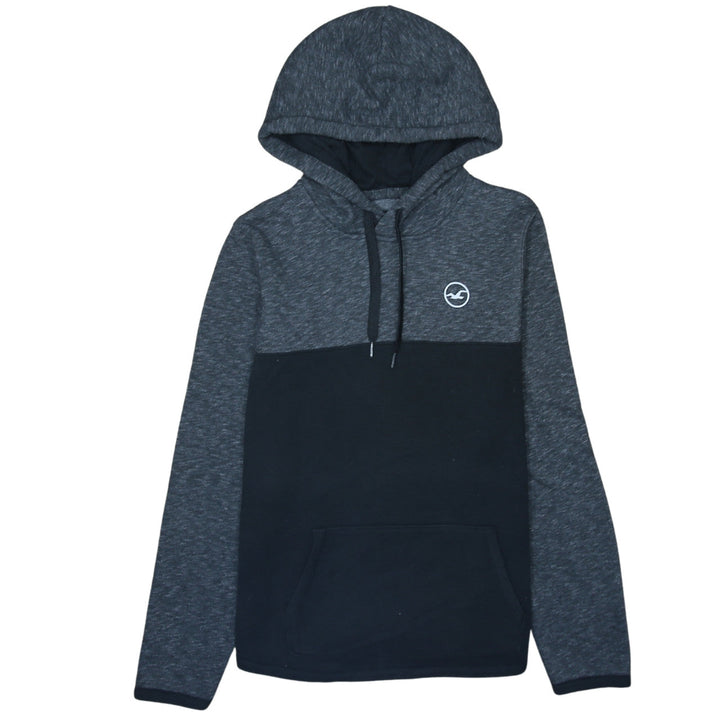 Hollister Men’s Grey Colour Block Pullover Hoodie Size S