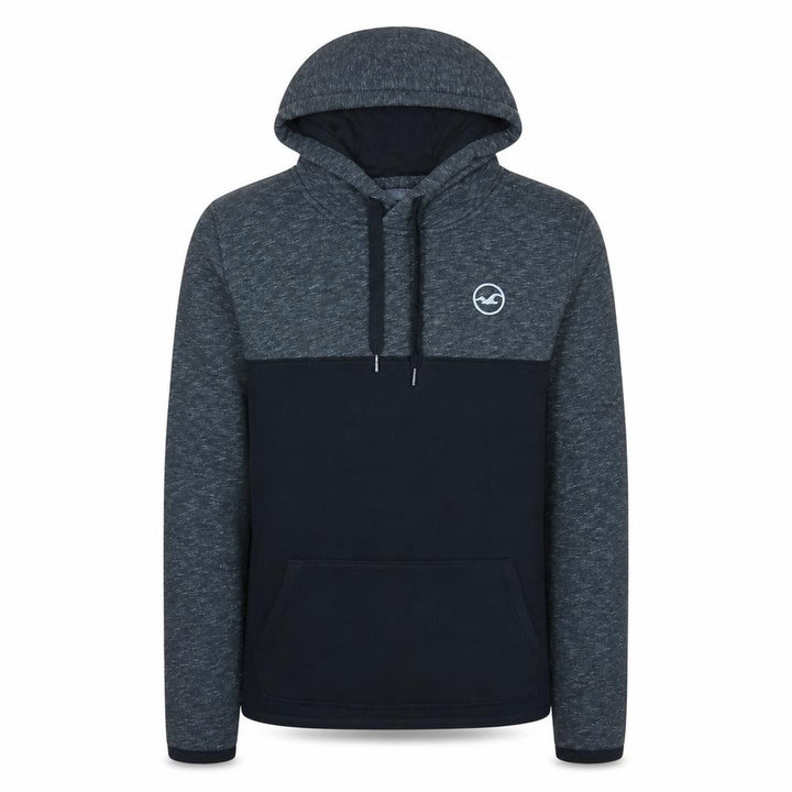 Hollister Men’s Grey Colour Block Pullover Hoodie Size S