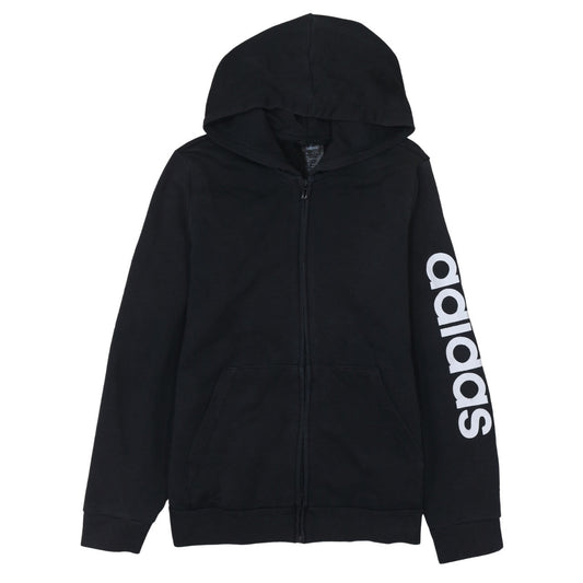 Adidas Women's Black Full Zip Hoodie L 16-18 Hooded Sweatshirt