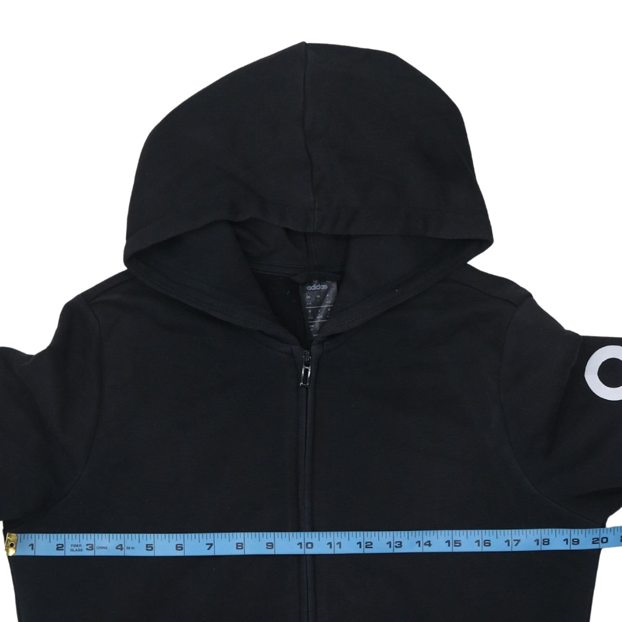 Adidas Women's Black Full Zip Hoodie L 16-18 Hooded Sweatshirt
