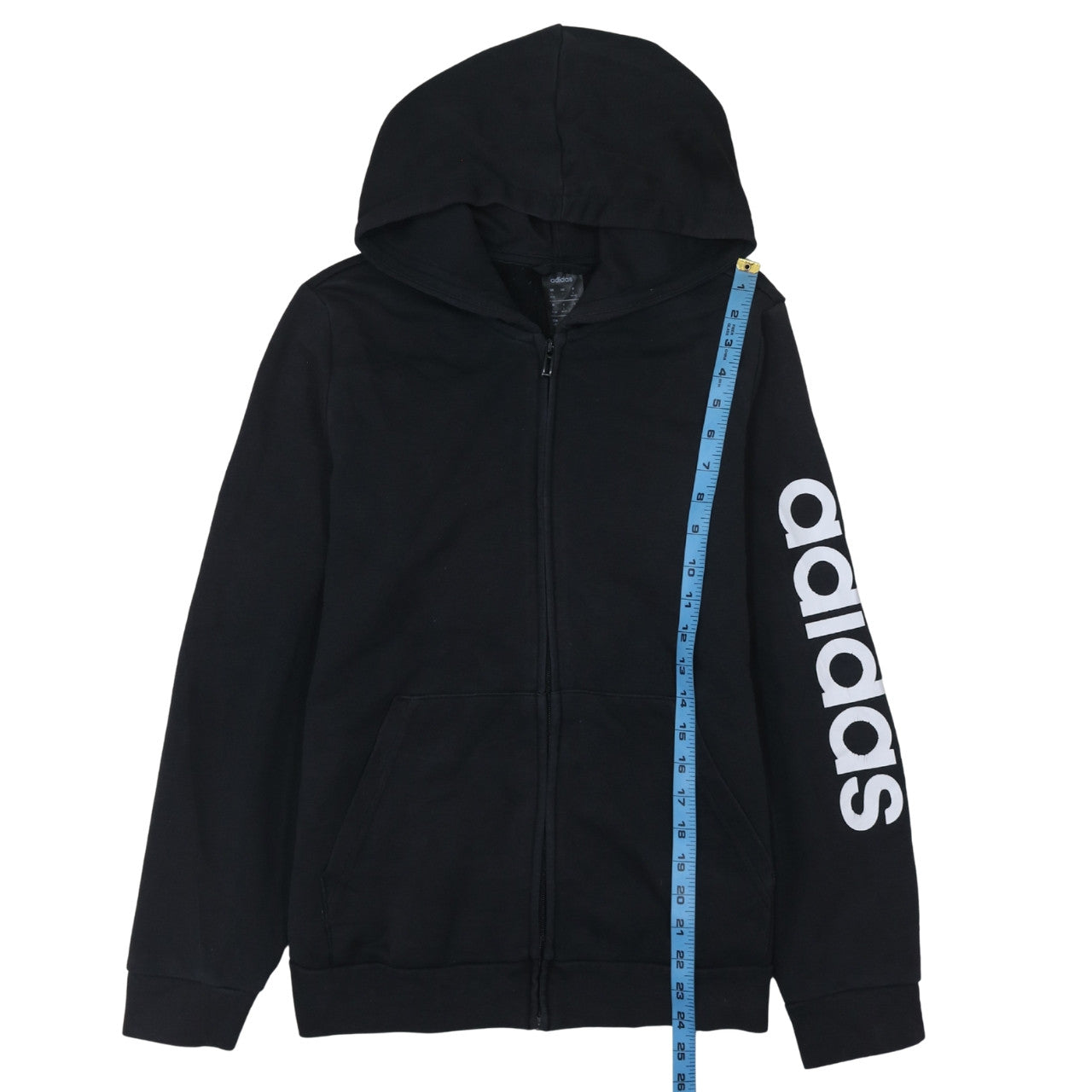 Adidas Women's Black Full Zip Hoodie L 16-18 Hooded Sweatshirt