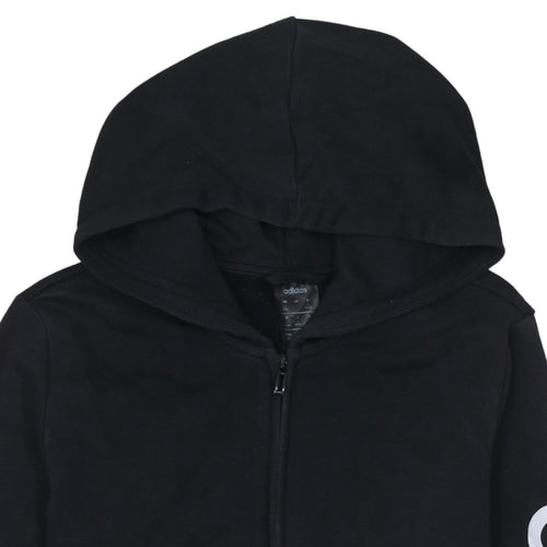Adidas Women's Black Full Zip Hoodie L 16-18 Hooded Sweatshirt