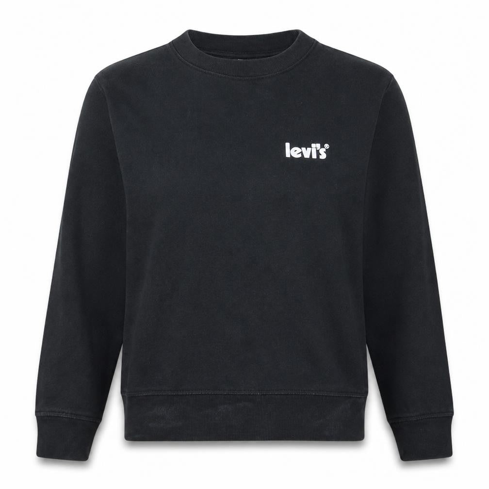 Front view of Levi's Women's Black Small Crew Neck Pullover Sweatshirt
