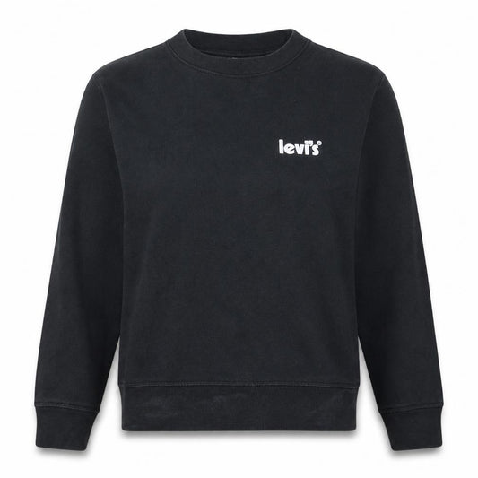 Front view of Levi's Women's Black Small Crew Neck Pullover Sweatshirt