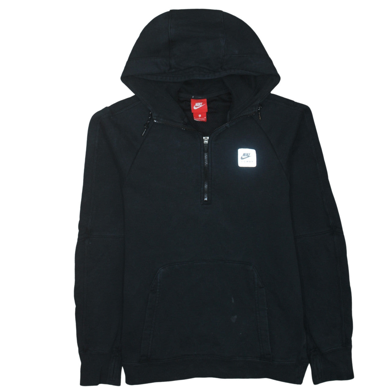 Nike Air Max Men's Black Small 1/2 Zip Hoodie Cotton Blend