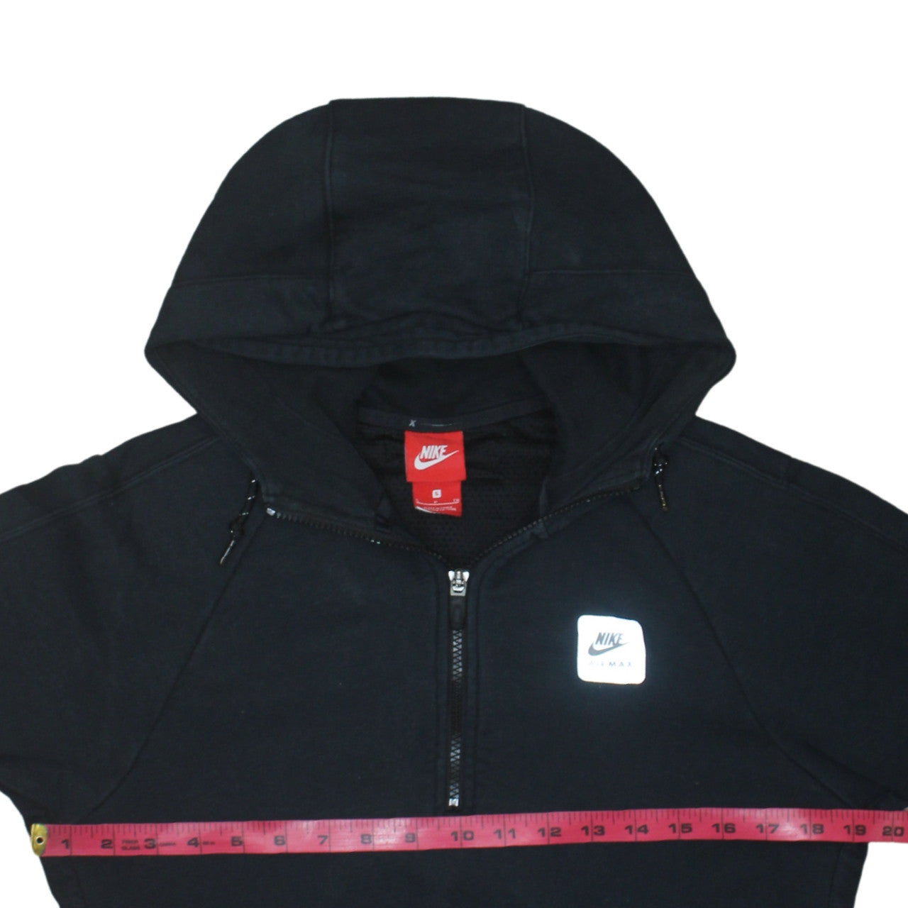 Nike Air Max Men's Black Small 1/2 Zip Hoodie Cotton Blend