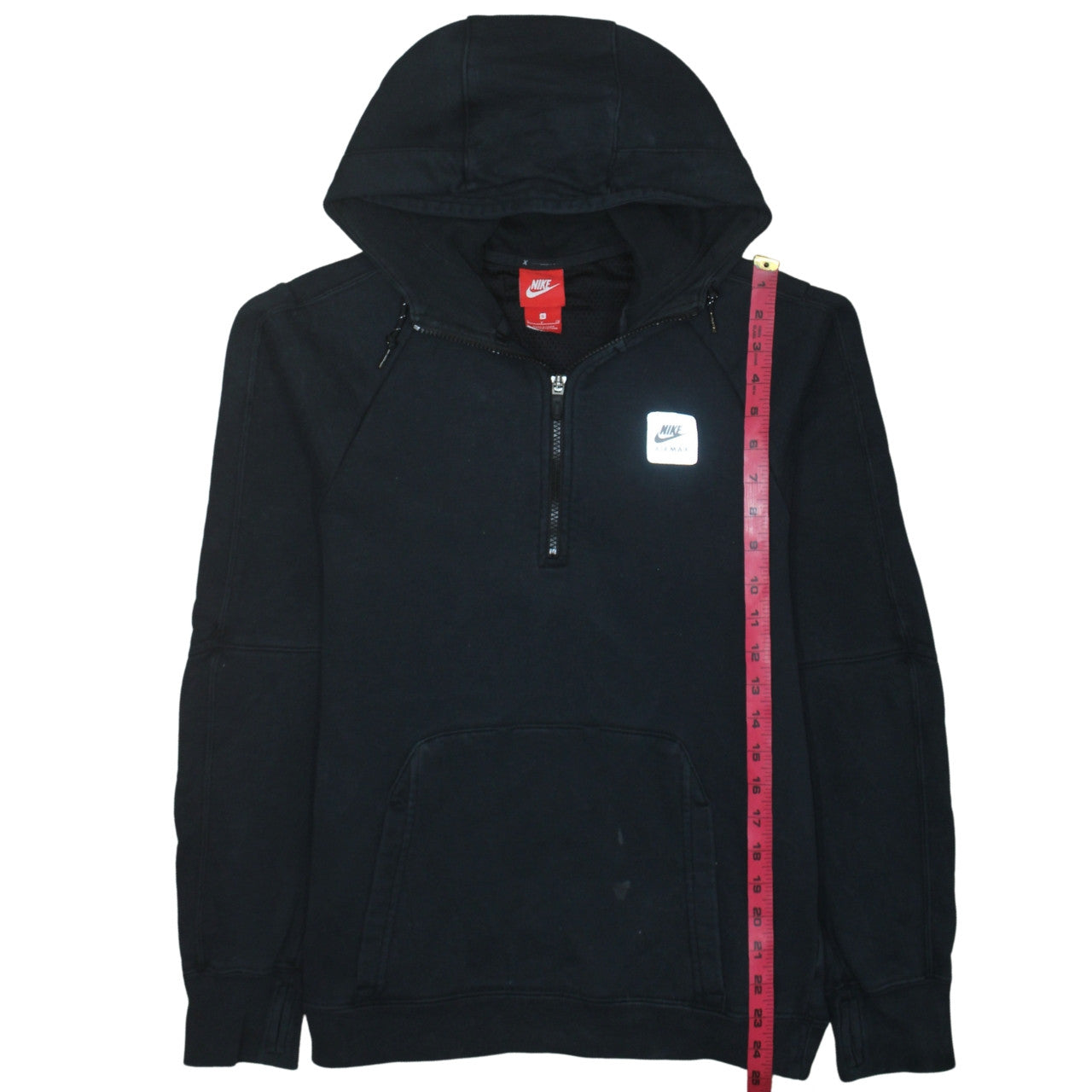 Nike Air Max Men's Black Small 1/2 Zip Hoodie Cotton Blend