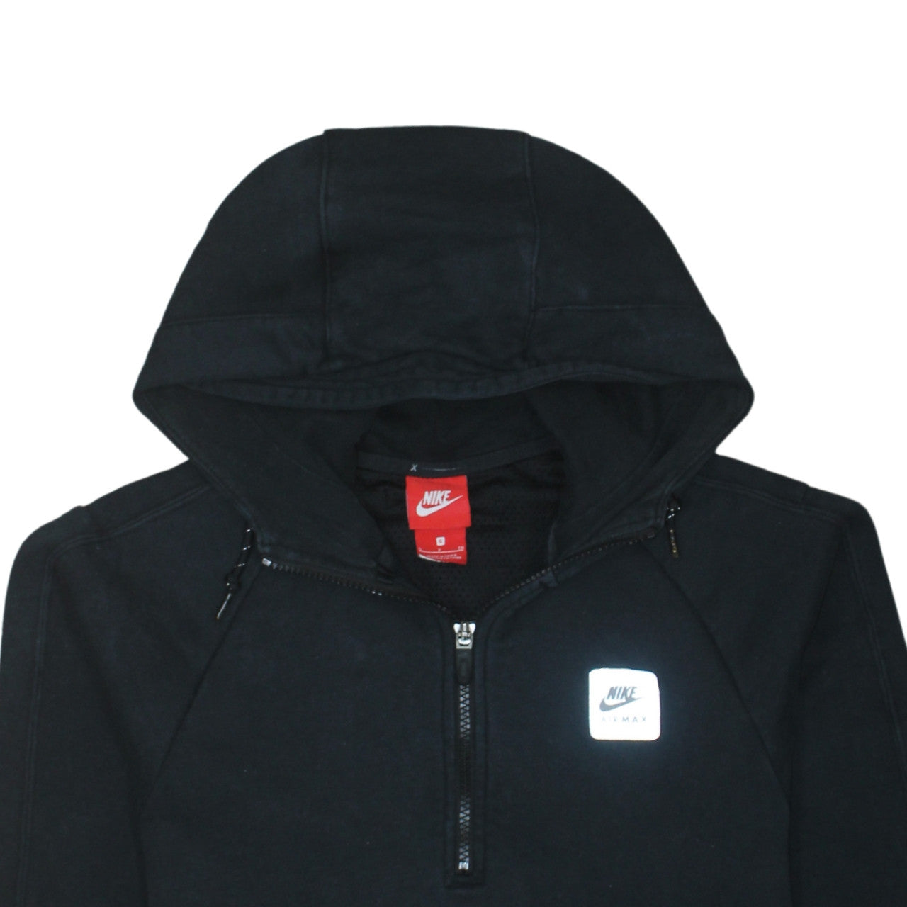 Nike Air Max Men's Black Small 1/2 Zip Hoodie Cotton Blend