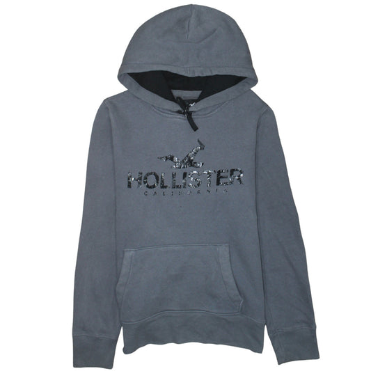 Hollister Men’s Grey XS Pullover Hoodie with Logo Graphic