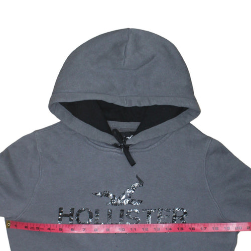 Hollister Men’s Grey XS Pullover Hoodie with Logo Graphic