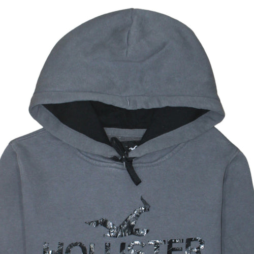 Hollister Men’s Grey XS Pullover Hoodie with Logo Graphic