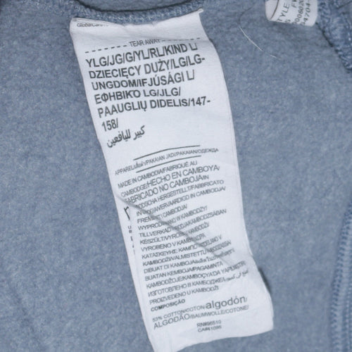 Under Armour Boys Grey Half Zip Hoodie Size 158cm Cotton Blend