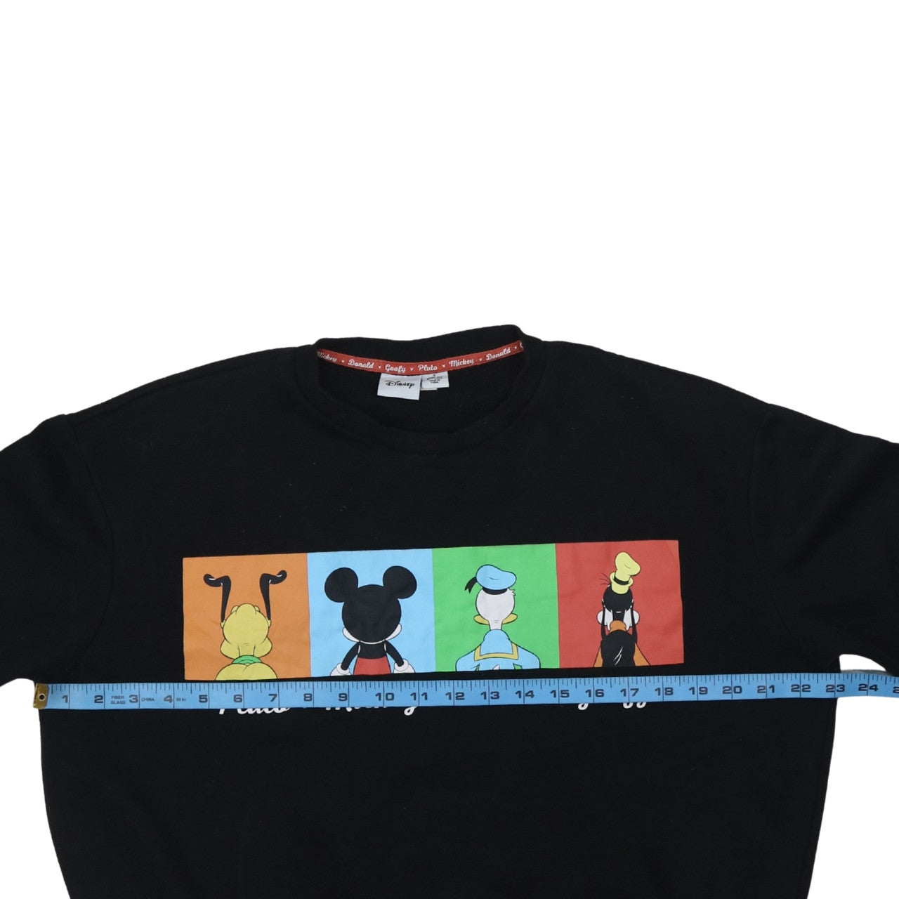 Disney Womens Black Sweatshirt S Pluto Mickey Donald Goofy Graphic Print