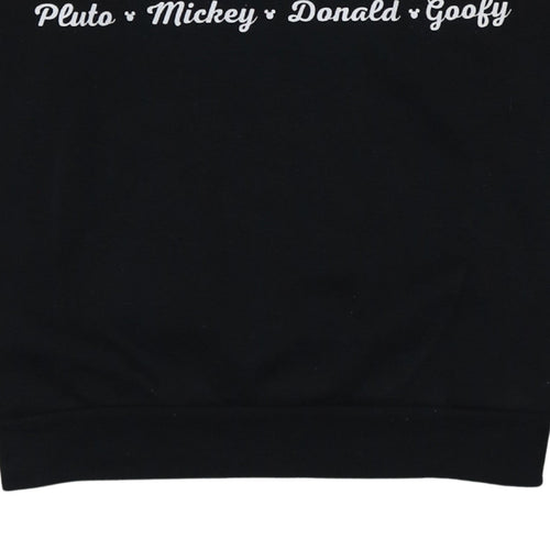 Disney Womens Black Sweatshirt S Pluto Mickey Donald Goofy Graphic Print