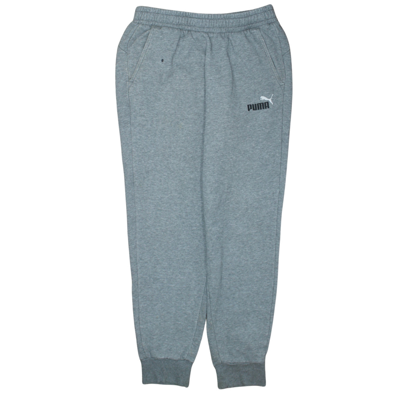 Puma Men's Grey Cotton Blend Tapered Sweatpants M
