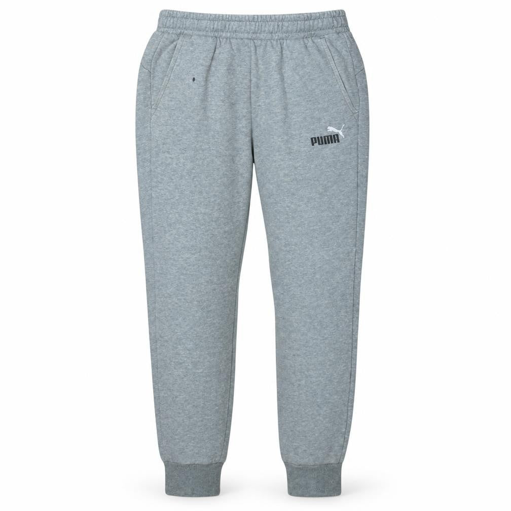 Front view of Puma Men's Grey Cotton Blend Tapered Sweatpants M
