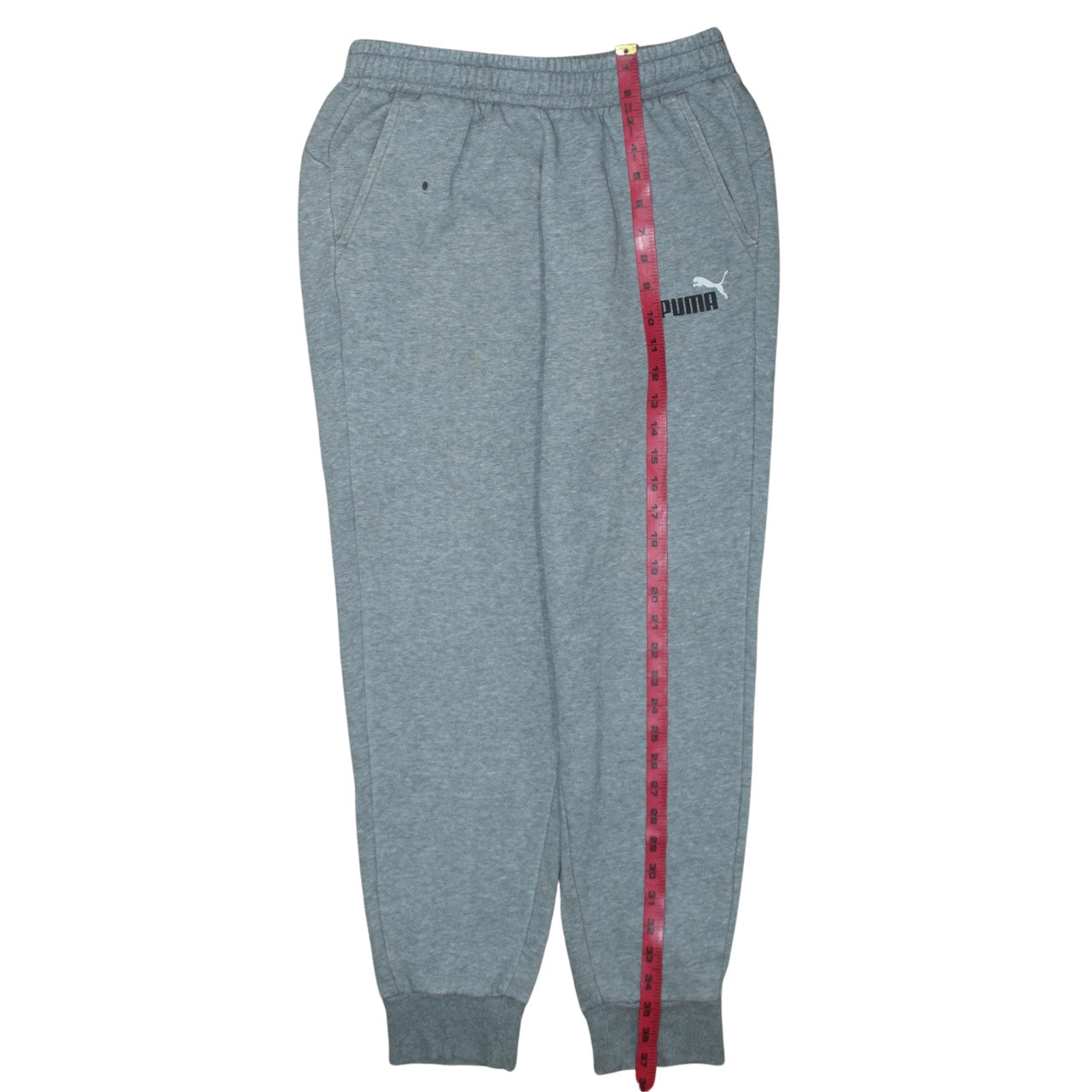 Puma Men's Grey Cotton Blend Tapered Sweatpants M