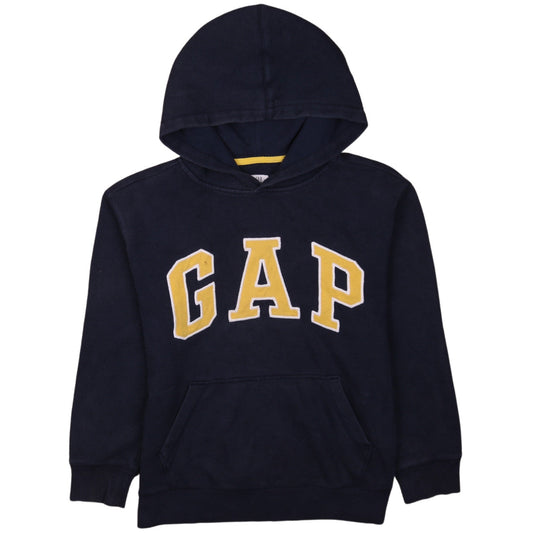 GAP Boys Navy Blue Pullover Hoodie XL Cotton Blend Logo Sweatshirt