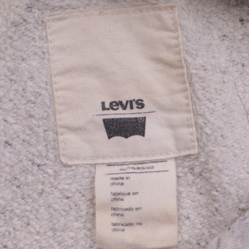 Levi's Mens Grey Pullover Hoodie XL Fleece Regular Fit