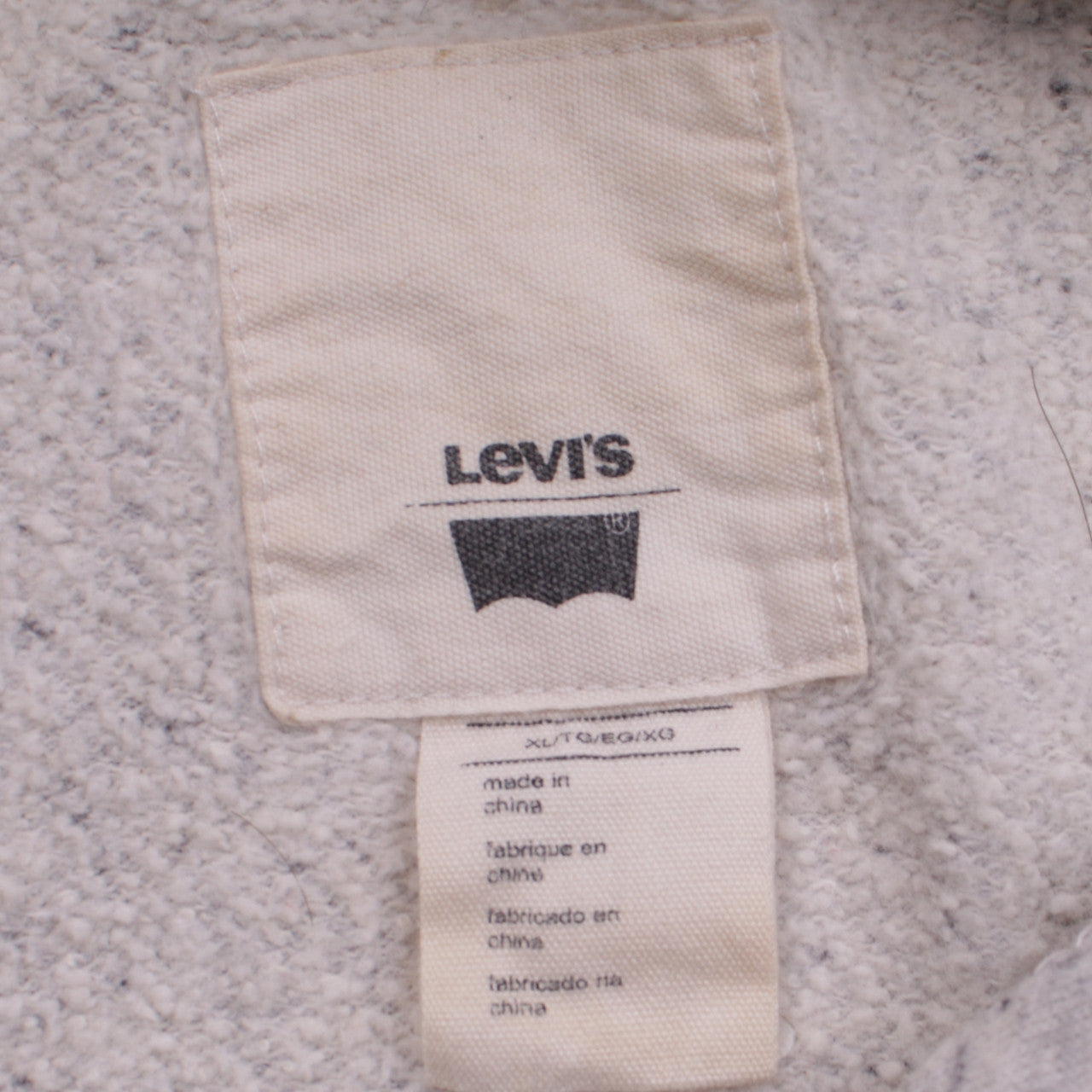 Levi's Mens Grey Pullover Hoodie XL Fleece Regular Fit