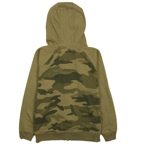 DC Boys Green Camouflage Full Zip Hoodie XL 14-16 Cotton Blend
