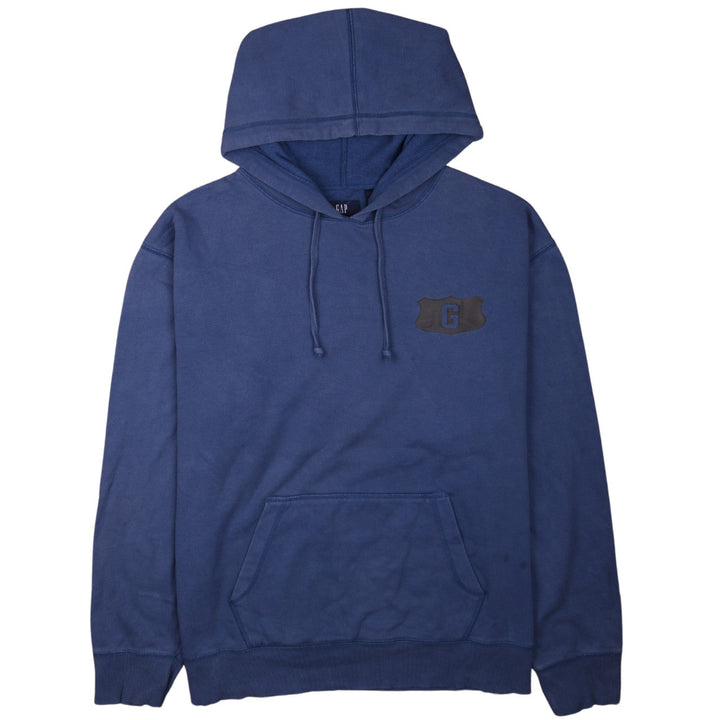 GAP Mens Blue XL Pullover Hoodie Cotton Blend Logo Casual