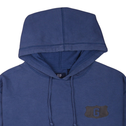 GAP Mens Blue XL Pullover Hoodie Cotton Blend Logo Casual