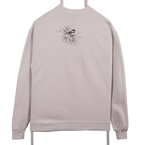 Jerzees Womens Beige Bird Print Pullover Sweatshirt M