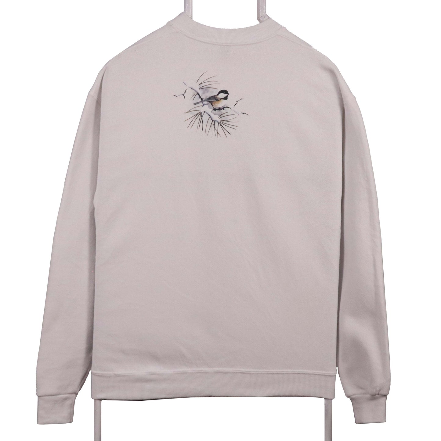 Jerzees Womens Beige Bird Print Pullover Sweatshirt M