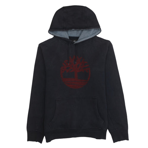 Timberland Men's Black Pullover Hoodie M Regular Fit Logo Outdoor