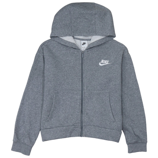 Nike Boys Grey Full Zip Hoodie L 146-156cm Cotton Blend
