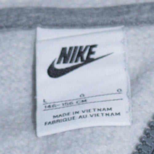 Nike Boys Grey Full Zip Hoodie L 146-156cm Cotton Blend