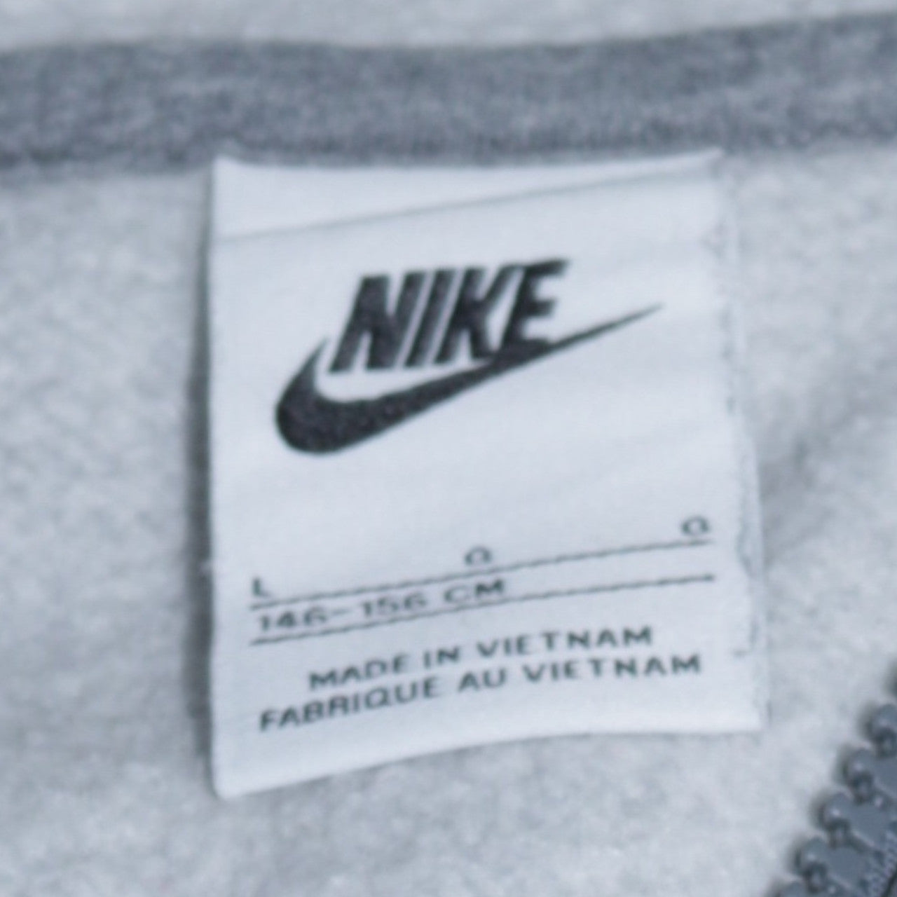 Nike Boys Grey Full Zip Hoodie L 146-156cm Cotton Blend