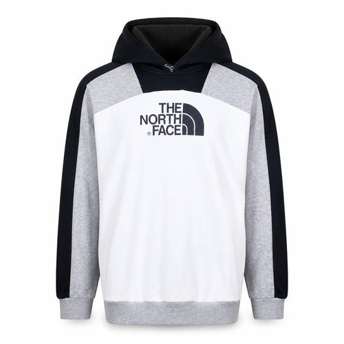 The North Face Boys Grey Black Colourblock Pullover Hoodie XL Cotton Blend