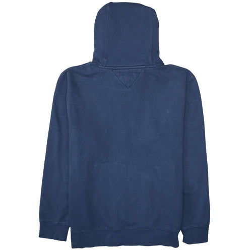 Tommy Jeans Mens Blue Pullover Hoodie Size L Logo Casual Sweatshirt