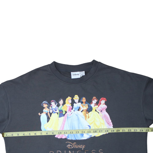 Disney Women Black Princess Crew Neck Pullover Sweatshirt Size L