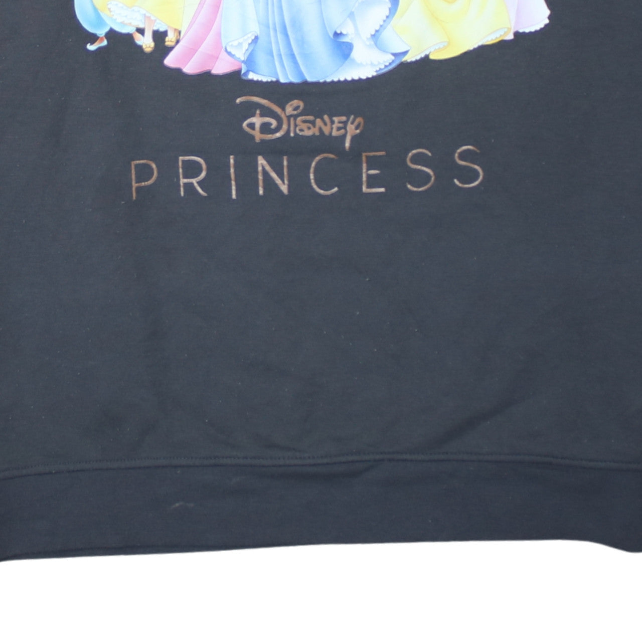 Disney Women Black Princess Crew Neck Pullover Sweatshirt Size L