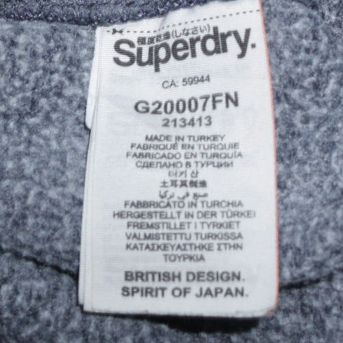 Superdry Women Grey Sequin Logo Pullover Hoodie Size M