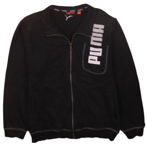 Puma Boys Black Full Zip Sweatshirt Size 12 Years Logo Fleece