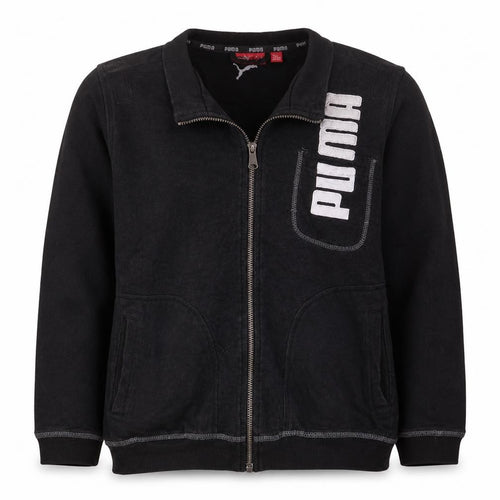 Puma Boys Black Full Zip Sweatshirt Size 12 Years Logo Fleece