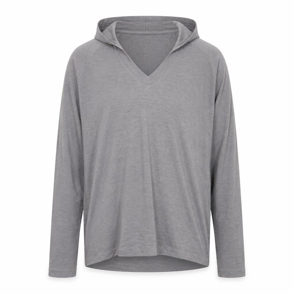 Front view of Under Armour Men's Grey XL Lightweight V-Neck Pullover Hoodie