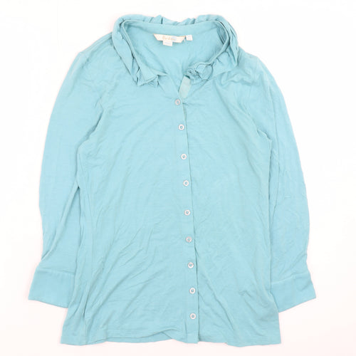 Boden Women Blue Long Sleeve Collared Button-Up Shirt Size 8