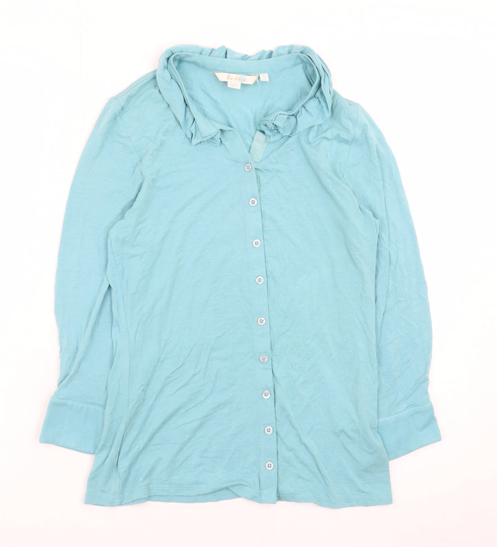 Boden Women Blue Long Sleeve Collared Button-Up Shirt Size 8