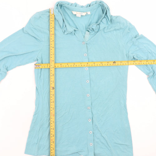 Boden Women Blue Long Sleeve Collared Button-Up Shirt Size 8