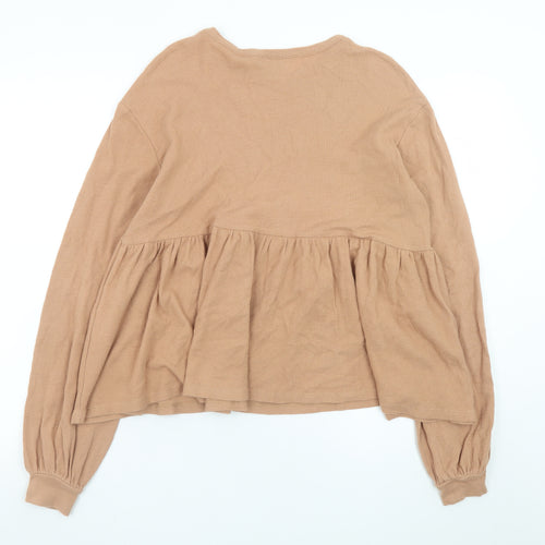 ASOS Design Women Beige Long Sleeve Cotton Tunic Top Size 6 Tall