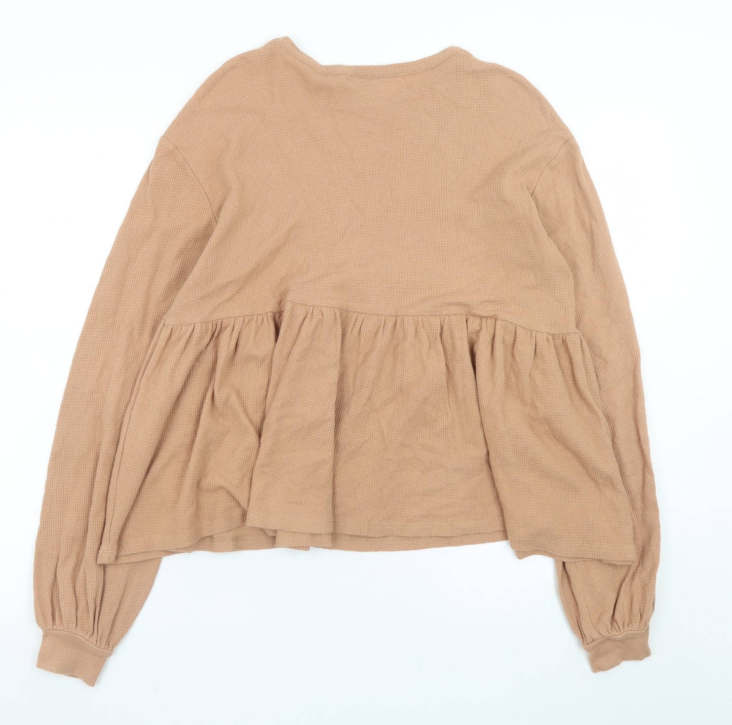 ASOS Design Women Beige Long Sleeve Cotton Tunic Top Size 6 Tall